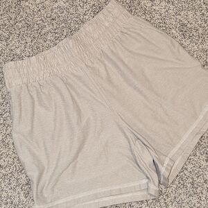Tan Elastic Waist Shorts